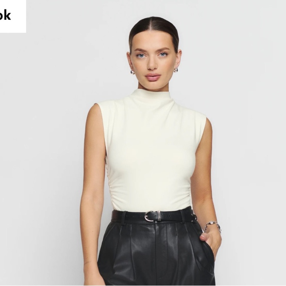Reformation Ivory XS Lindy Top